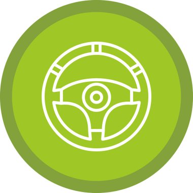 araba direksiyonunun düz simgesi, vektör resimli 