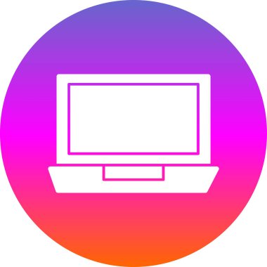 Basit dizüstü bilgisayar simgesi, vektör illüstrasyonu