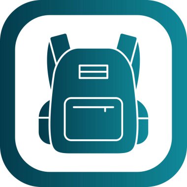 sırt çantası simgesi vektör illüstrasyonu