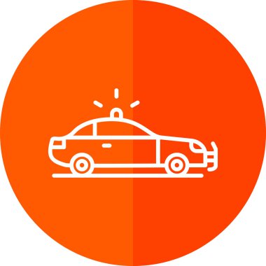 Polis arabası simgesi, vektör illüstrasyonu