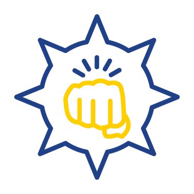 bir yıldız simgesi ile yumruk