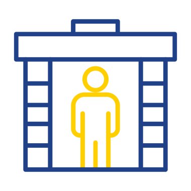 Evrak çantası simgesi olan iş adamı, vektör illüstrasyonu