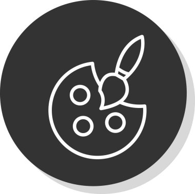 Palet ve boya fırçası. Web simgesi resmedilmesi basit illüstrasyon