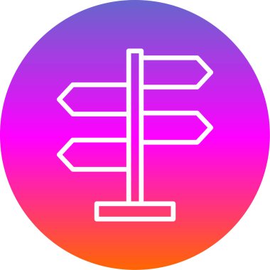 Yön, işaret direği simgesi. Basit vektör illüstrasyonu