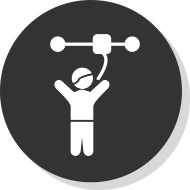 fitness düz simgesi, vektör illüstrasyonu