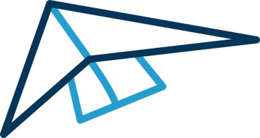 Kağıt Uçak simgesi, vektör çizim