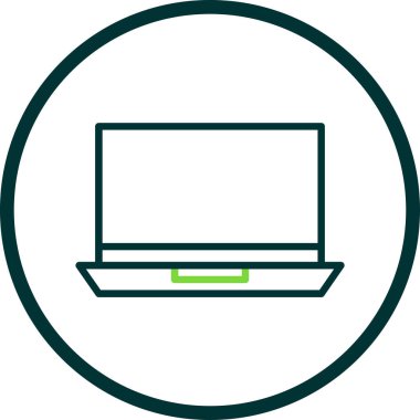 Basit dizüstü bilgisayar simgesi, vektör illüstrasyonu