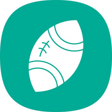 Düz stil rugby topu simgesi