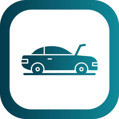 Kaputu açık bir araba. Otomobil servisi. Basit vektör illüstrasyonu 