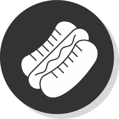 Hot dog simgesi, vektör illüstrasyonu basit tasarım