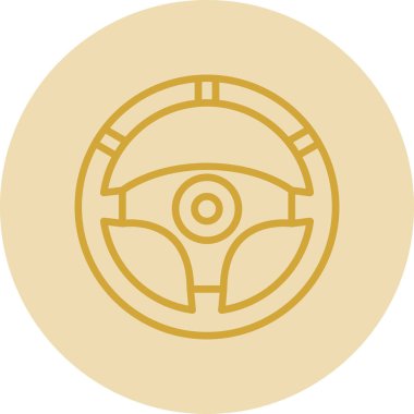 araba direksiyonunun düz simgesi, vektör resimli 