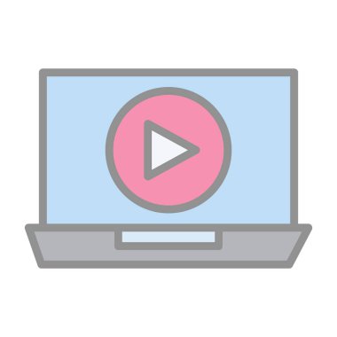 video oynatıcı simgesi, vektör illüstrasyonu