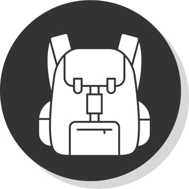 sırt çantası simgesi, grafik tasarımı, vektör illüstrasyonu 