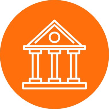Banka binası. Web simgesi basit illüstrasyon