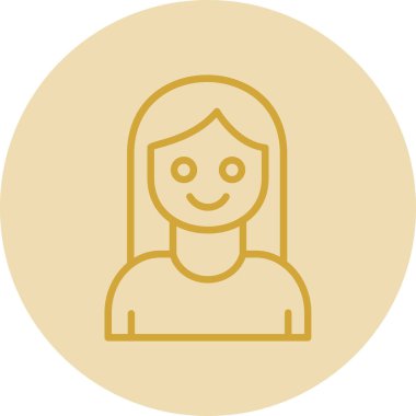 kız düz simgesi, vektör illüstrasyonu