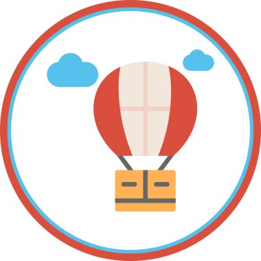 Hava balonuna çarptı. Web simgesi basit illüstrasyon