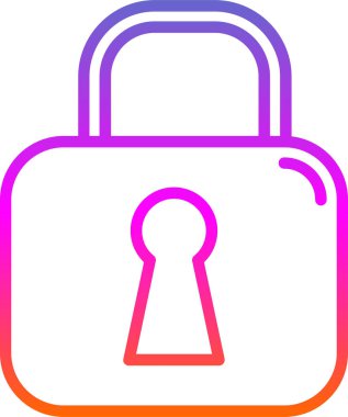 Asma kilit. Web simgesi basit illüstrasyon 