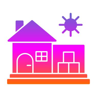 Ev vektör tasarımı. Ev düz simgesi 