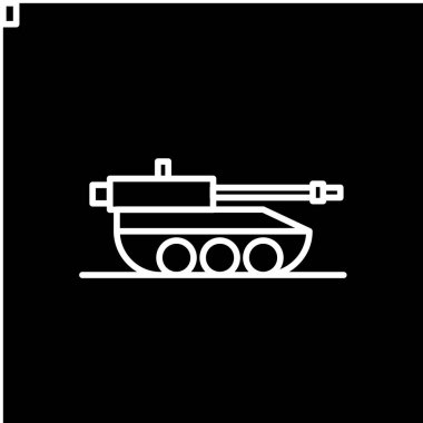 Tank simgesi, vektör illüstrasyonu basit tasarım