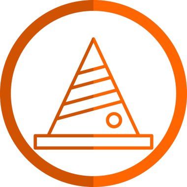 piramit simgesi vektör çizimi. biçim daire sembolü, simge sembolü, turuncu renk, beyaz arkaplan