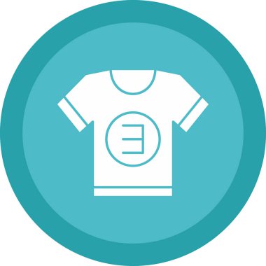 Bir t-shirt simgesinin vektör illüstrasyonu 