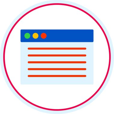 Tarayıcı. Web simgesi basit illüstrasyon