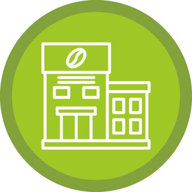 Kafe binası simgesi, vektör illüstrasyon tasarımı