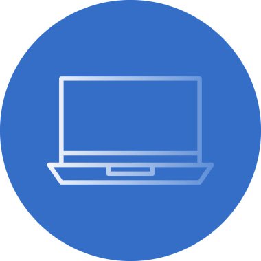 Basit dizüstü bilgisayar simgesi, vektör illüstrasyonu