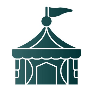 Sirk çadırı simgesi basit tasarım resimleme arkaplanı 