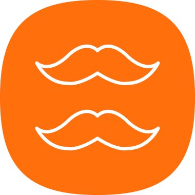 Bıyık. Web simgesi basit illüstrasyon