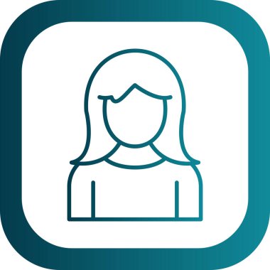 kız düz simgesi, vektör illüstrasyonu