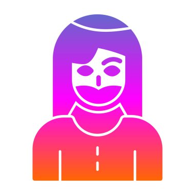 Sakallı kadın simgesi, vektör illüstrasyonu