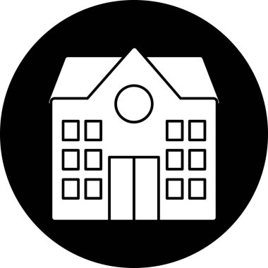 okul binası ikon vektör illüstrasyonu 