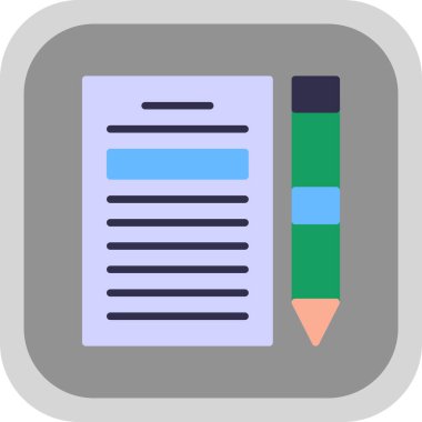 Kağıt ve kalem. Web simgesi basit illüstrasyon