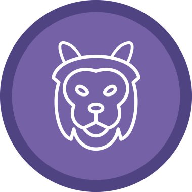 Aslan etobur simgesi, basit vektör illüstrasyonu 