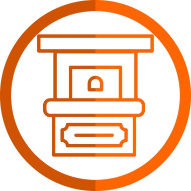 Bilet Ofisi simgesi vektör illüstrasyonu