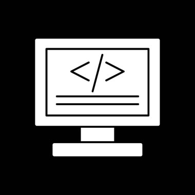 Kodlama simgesinin vektör illüstrasyonu 