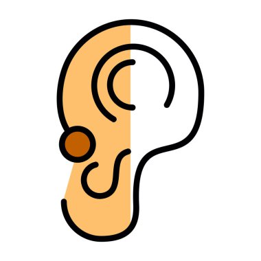 Kulak ikonu vektörü. İnce çizgi işareti. izole edilmiş sınır sembolü çizimi