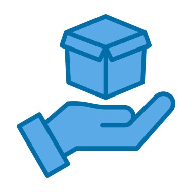 el simgeli mavi karton kutu