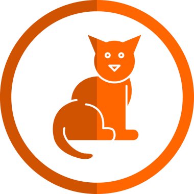 Kedi. Web simgesi vektör illüstrasyonu