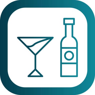 Kokteyl ikonu vektör illüstrasyonu
