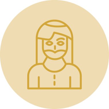 Sakallı kadın simgesi, vektör illüstrasyonu