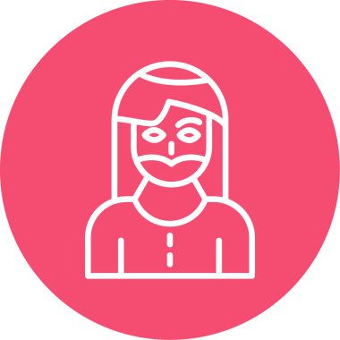 Sakallı kadın simgesi, vektör illüstrasyonu