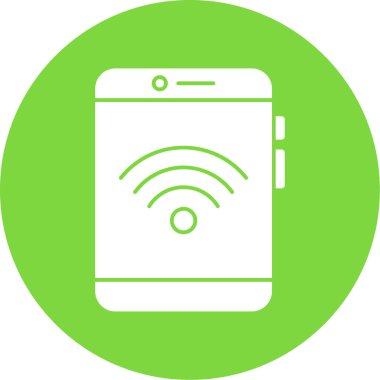 Beyaz arkaplanda kablosuz ağ simgesi var. vektör illüstrasyonu