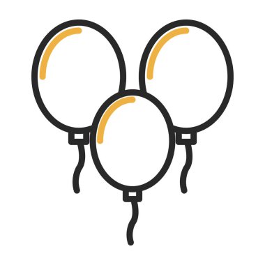 Üç balon. Web simgesi basit illüstrasyon 