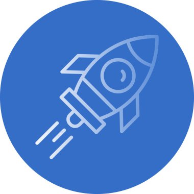 Roket gemi simgesi, vektör çizimi basit tasarım