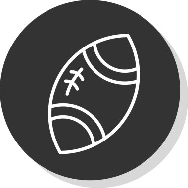Düz stil rugby topu simgesi