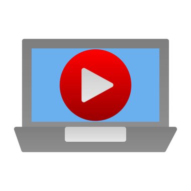 bilgisayar ekranı simgesi. Çizgi film çizimi. Web ve mobil tasarım için dizüstü bilgisayar vektör simgeleri.