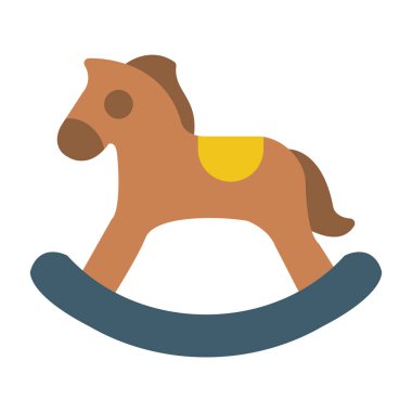 Sallanan at oyuncağı simgesi, vektör illüstrasyonu