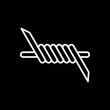 Dikenli tel ağ simgesi, vektör illüstrasyonu 